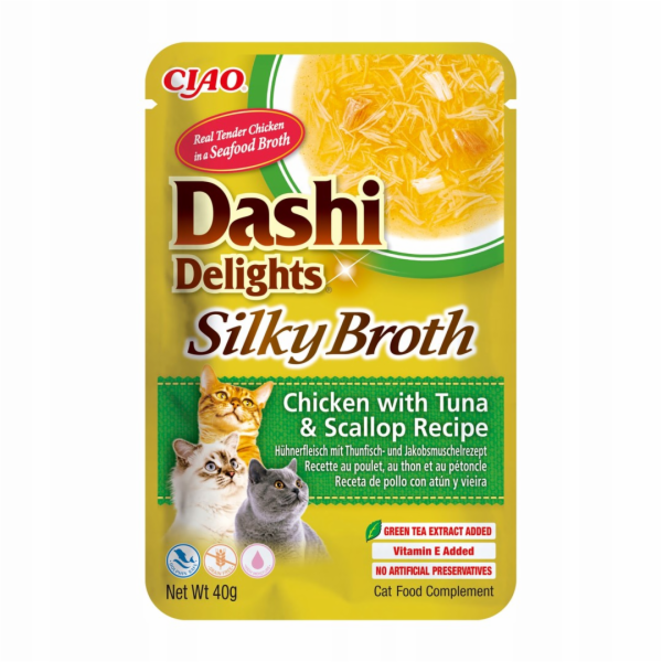 INABA CAT Dashi Delights Silky Broth Kuřecí s tuňákem & m...