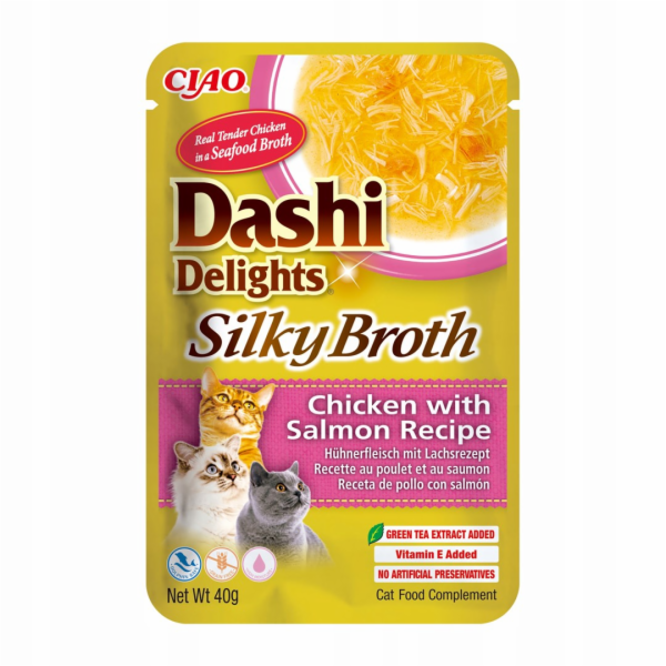 INABA CAT Dashi Delights Hedvábný vývar Kuře s lososem - ...