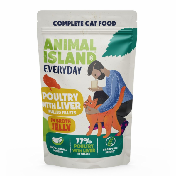ANIMAL ISLAND Everyday Poultry and liver in jelly - mokré...