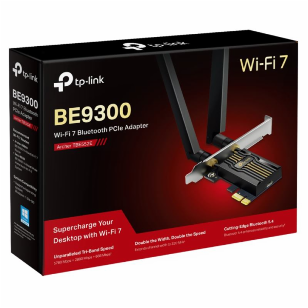 TP-Link Archer TBE552E WiFi7 PCIe adapter (BE9300,2,4GHz/...