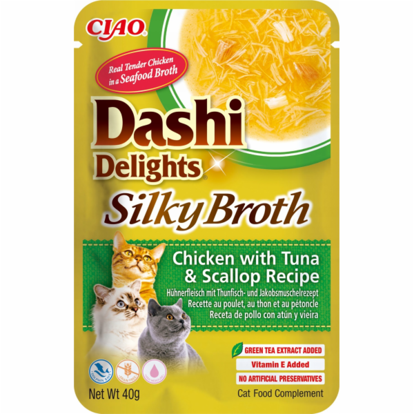 INABA CAT Dashi Delights Silky Broth Kuřecí s tuňákem & m...