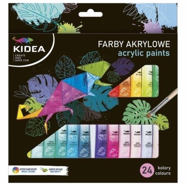 Derform Akrylové barvy 24 barev Kidea