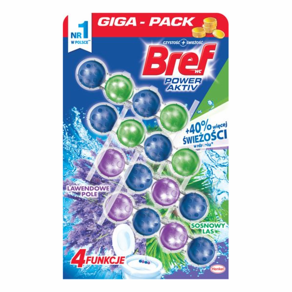 BREF WC čistič-osvěžovač BREF POWER AKTIV LAVENDER+BOROVI...