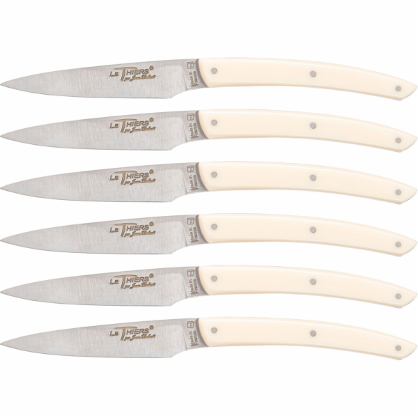 Laguiole Jean Dubos Knife Set  6 pcs., Acrylic Ivory