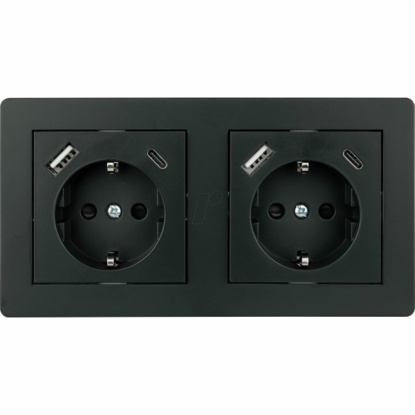 Alcasa kabelmeister Schutzkontakt-Einbausteckdose 2-fach ...