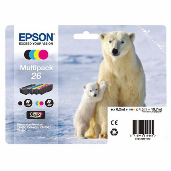 EPSON ink čer+bar "Lední medvěd" CLARIA Premium 26 - mult...