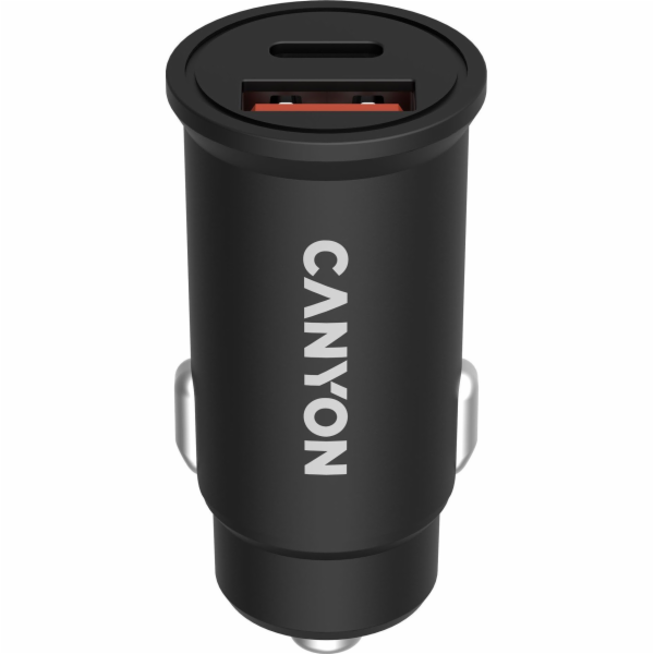 CANYON auto nabíječka C-30, 1x USB-C + 1x USB-A (PD 30W/Q...