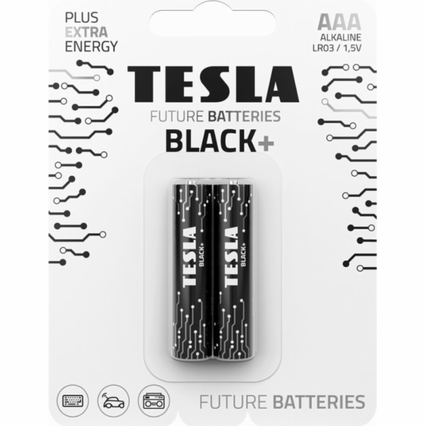 Tesla AAA BLACK+ alkalická, 2 ks