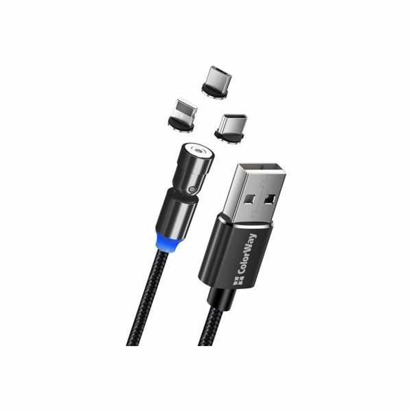 Colorway Nabíjecí Kabel 3v1 Lightning+MicroUSB+USB-C/ Mag...