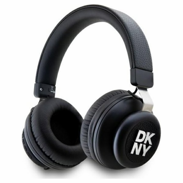 DKNY PU Leather Stack Logo Bezdrátová Sluchátka Black