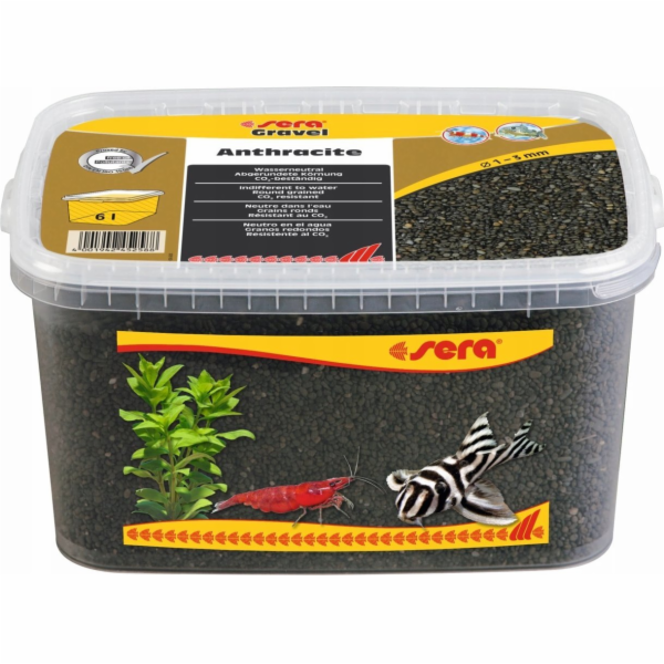 Sera Gravel Antracitový akvarijní štěrk O 1 - 3 mm 6 l, a...