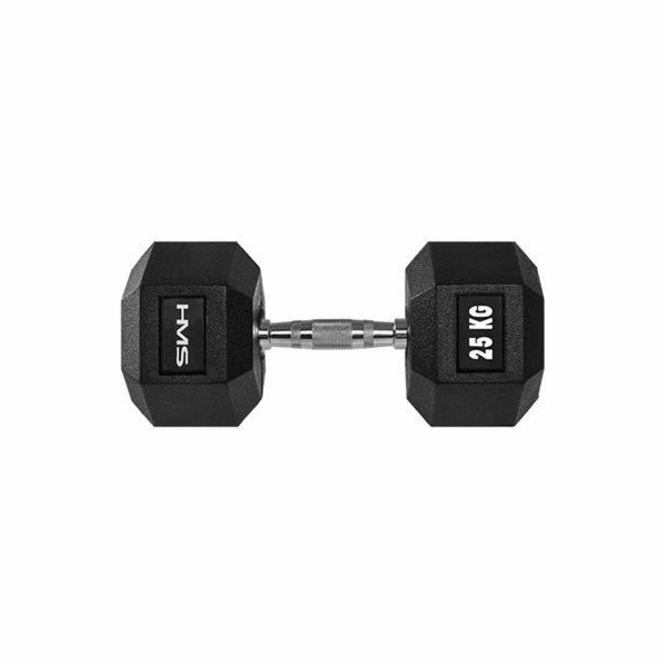 HMS Dumbbell Hex Pro černo-stříbrná 25 kg (17-66-121)