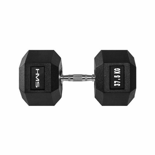 Pogumovaná činka HMS Hex Pro 1 x 37,5 kg