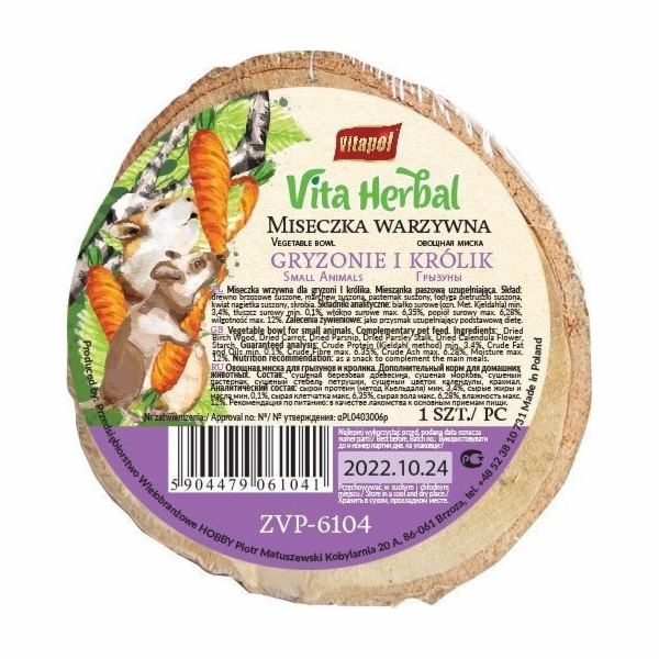 Vitapol Miska na zeleninu pro hlodavce a králíky, 1 ks.