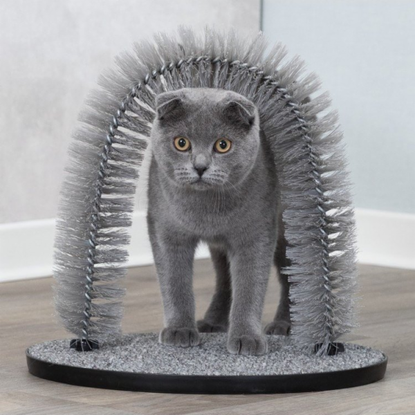 Trixie Fur Care Arch kočičí kartáč, 36 x 33 cm, šedý