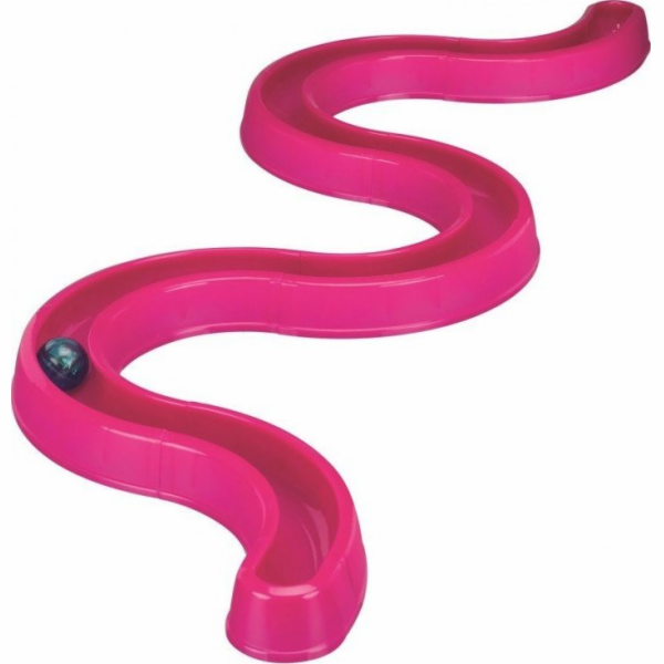 Kočičí dráha Trixie Flashing Ball Race, 65 × 31 cm, růžová