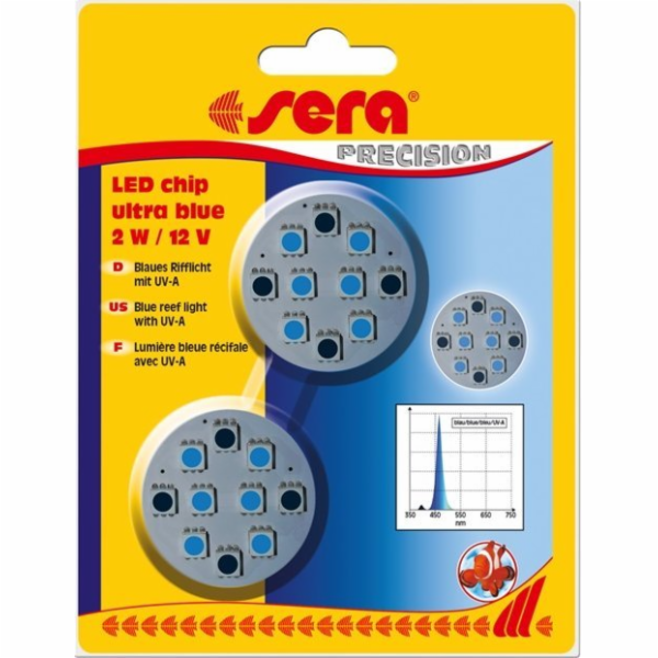 Sera LED čip ultra modrý 2 W / 12 V, 2 ks/BAL