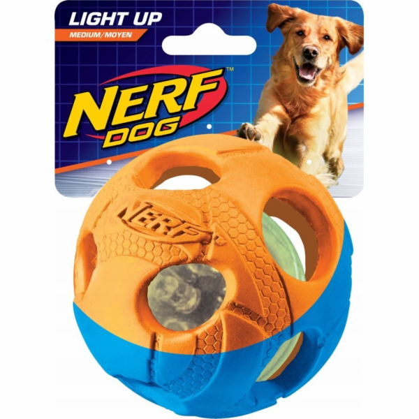 Zeus fotbal Nerf Dog Lluma-Action LED, Red/Green, 6 cm