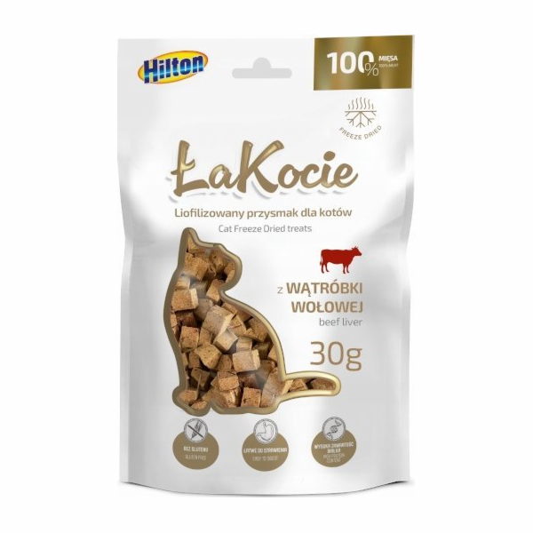 HILTON Mrazem sušená hovězí játra - pamlsek pro kočky - 30g