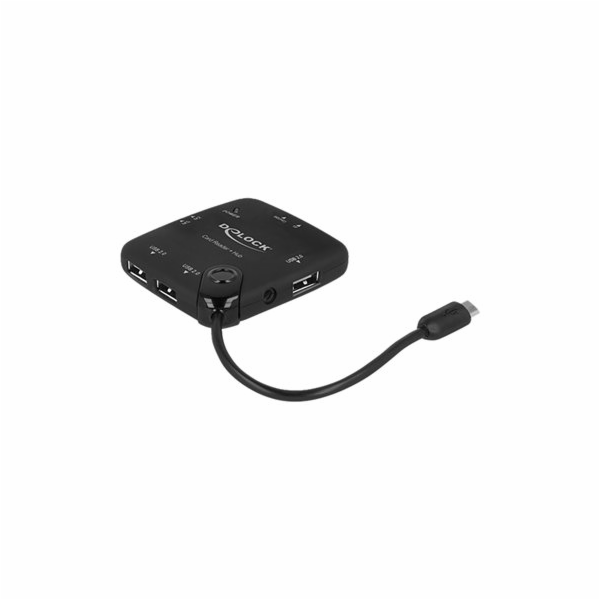 Delock Micro USB OTG Card Reader + 3 port USB Hub - Čtečk...