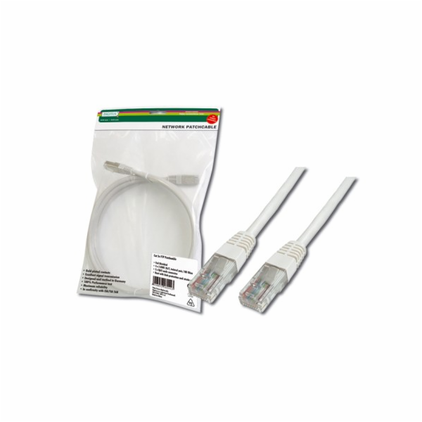 Digitus Patch Cable, CAT 6 UTP, AWG 26, bílý 1m