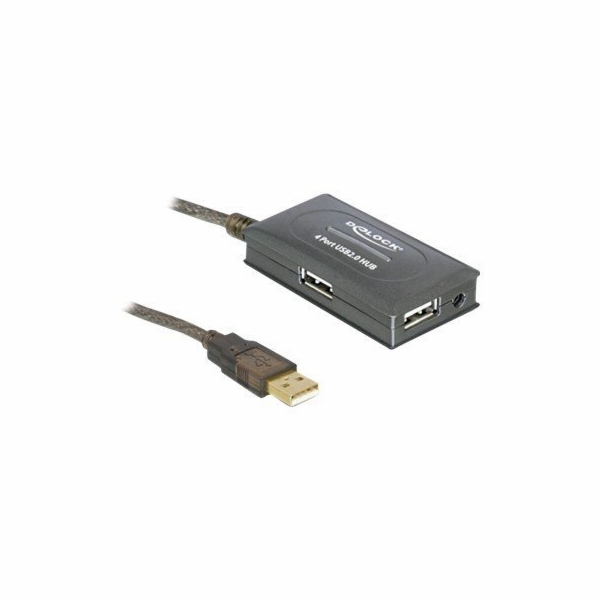 Delock USB 2.0 Extension Cable 10 m active with 4 port Hu...