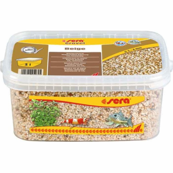 Sera Gravel Beige akvarijní štěrk, 2 - 4 mm, 3 l, béžový