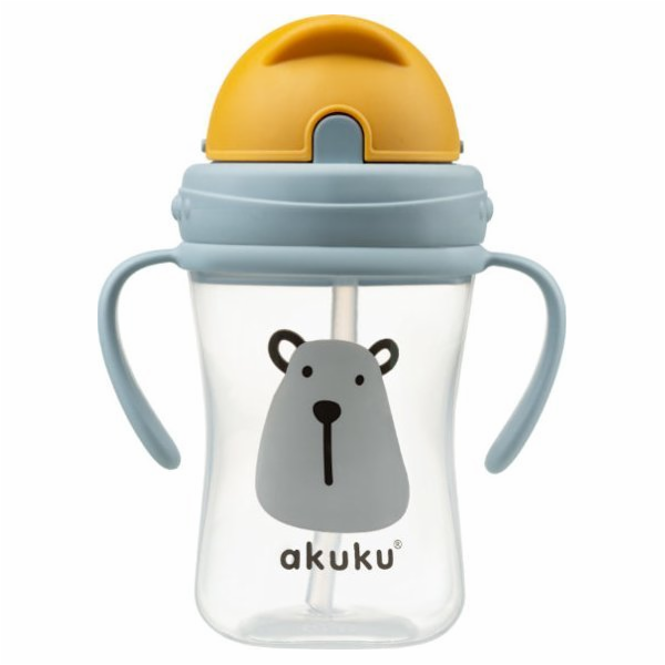 Láhev s brčkem  Akuku 300 ml Medvěd