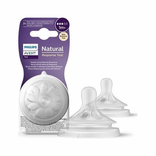 Náhradní dudlík Avent Natural Response 3, 1+m - 2 ks