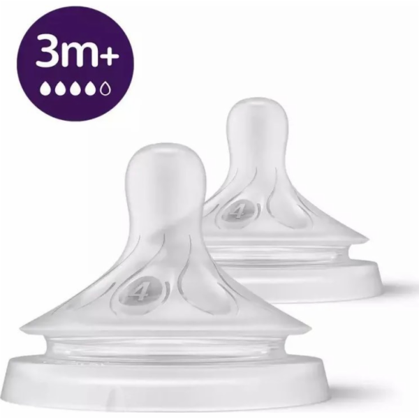 Náhradní dudlík Avent Natural Response 4, 3+m - 2 ks