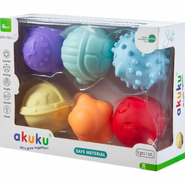 Sada senzorických míčků 6 ks Akuku
