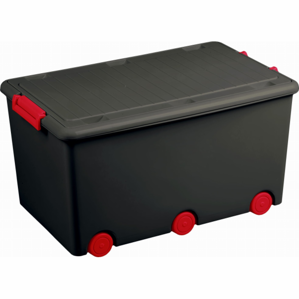 Víceúčelový box na hračky na kolečkách Tega grafitovo-čer...