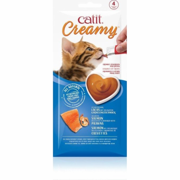 Catit Krémový losos a krevety, mokrá pochoutka, pro kočky...