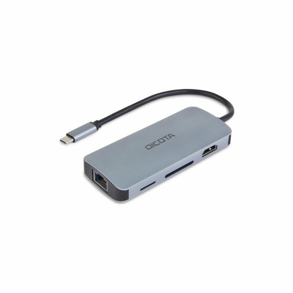 DICOTA USB-C 8v1 multifunkční rozbočovač 4K PD 100W