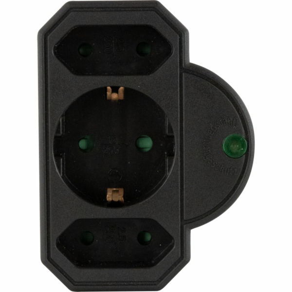 REV Steckdosenadapter 3-fach mit Überspannungsschutz, sch...