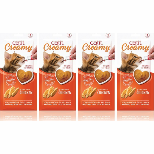Catit Creamy Chicken, mokrá pochoutka, pro kočky, kuře, 4...