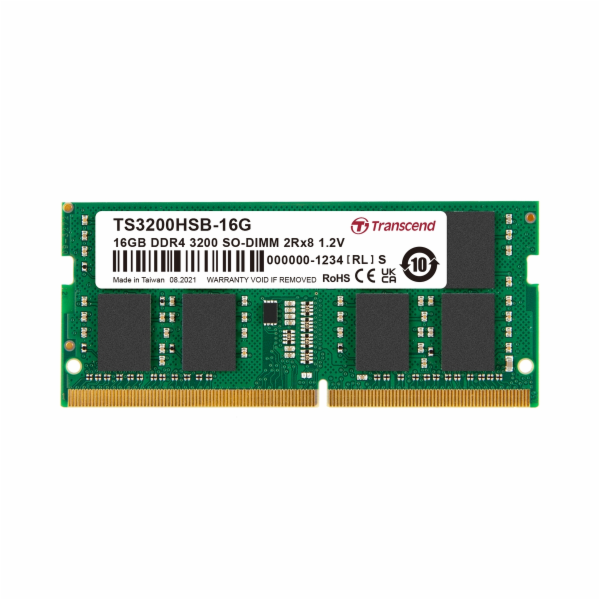 Transcend paměť 16GB SODIMM DDR4 3200 2Rx8 1Gx8 CL22 1.2V