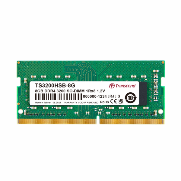 Transcend paměť 8GB SODIMM DDR4 3200 1Rx8 1Gx8 CL22 1.2V