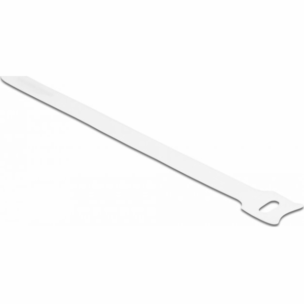 Delock - Kabelová stahovací páska - 20 cm - bílá (balení 10)