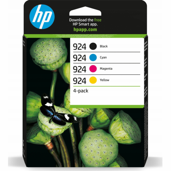 HP 924 - 4-balení - černá, žlutá, azurová, purpurová - or...