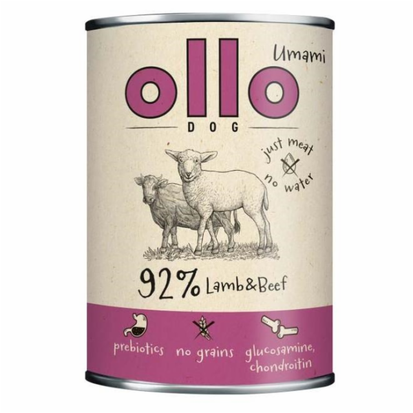 OLLO Umami Jehněčí a Hovězí – mokré krmivo pro psy – 400 g