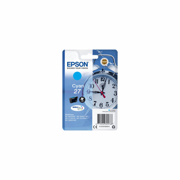Epson 27 - 3.6 ml - azurová - originální - blistr s RF / ...