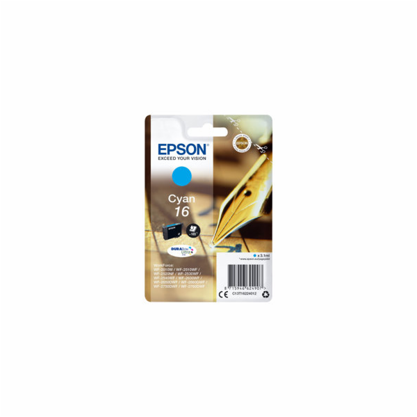 Epson 16 - 3.1 ml - azurová - originální - blistr s RF al...