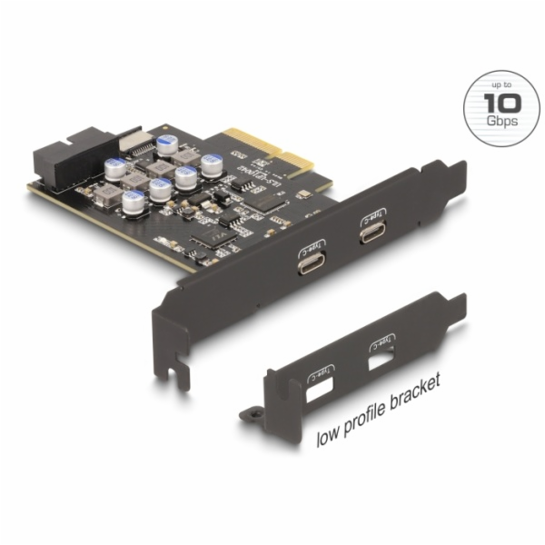 Delock - USB adaptér - PCIe 3.0 x4 nízký profil - USB-C x...