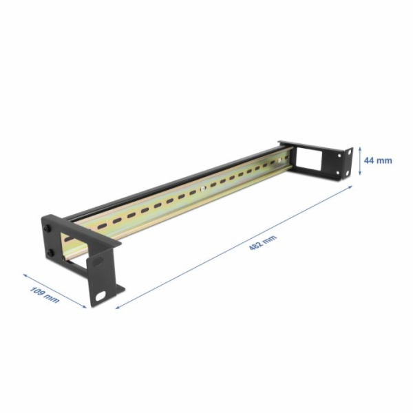 Delock - DIN rail panel - cerná - 1U - 19"