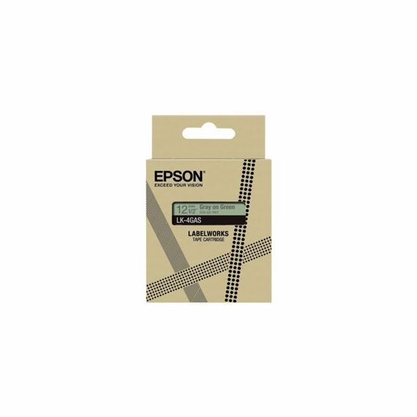 Epson LabelWorks LK-4GAS - Šedá na zelené - Role (1,2 cm ...