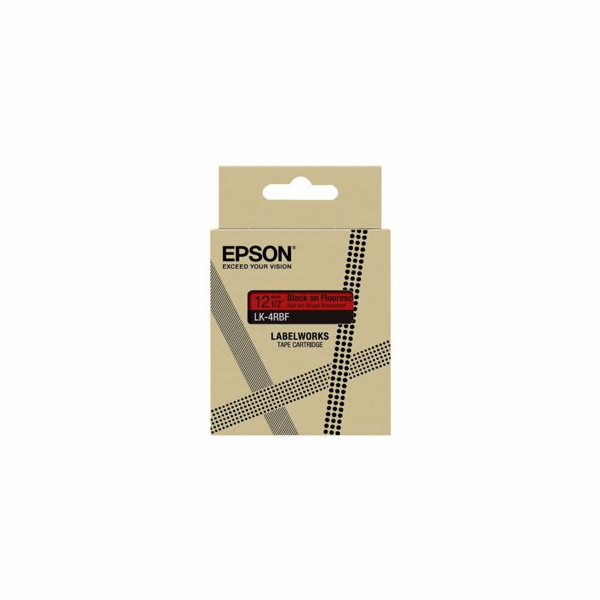 Epson Fluorescent Red/Black 12mm LK-4RBF, C53S672099