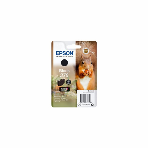 Epson 378 - 5.5 ml - černá - originální - blistr s RF / a...