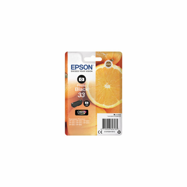Epson 33 - 4.5 ml - foto černá - originální - blistr s RF...