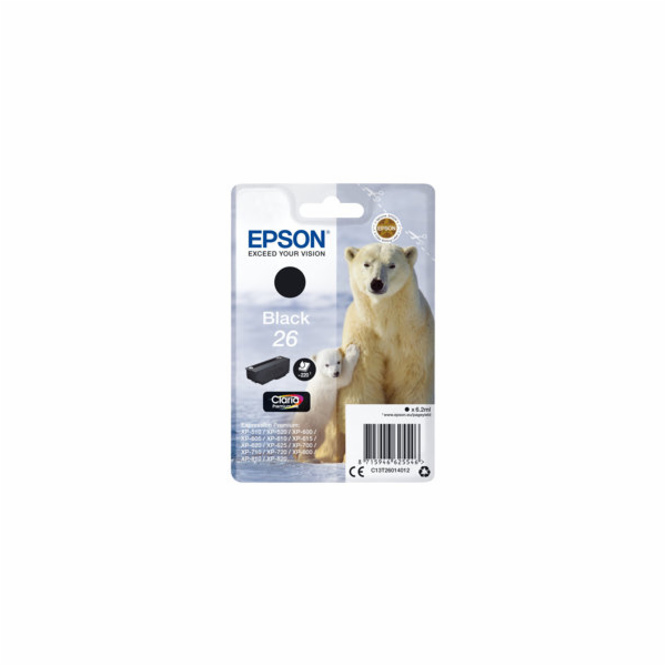 Epson 26 - 6.2 ml - černá - originální - blistr s RF / ak...